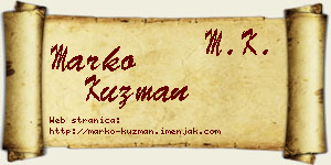 Marko Kuzman vizit kartica